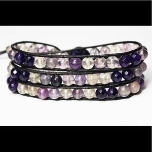 Fluorite triple wrap bracelet